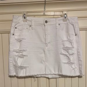 White distressed denim skirt BNWT